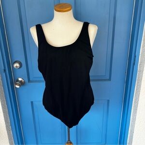 Vintage Black Basic Editions One Piece Swim Suit 
Size 22W